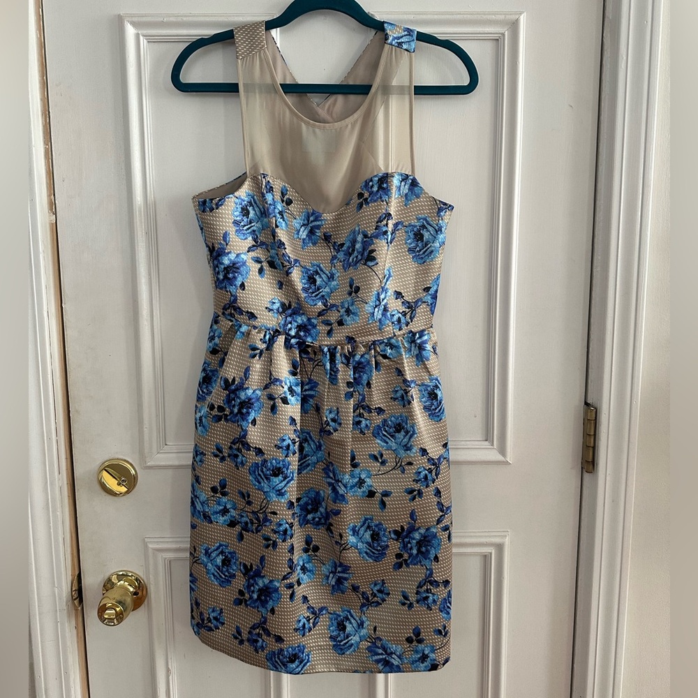 Satin and Sheer Sleeveless Dress